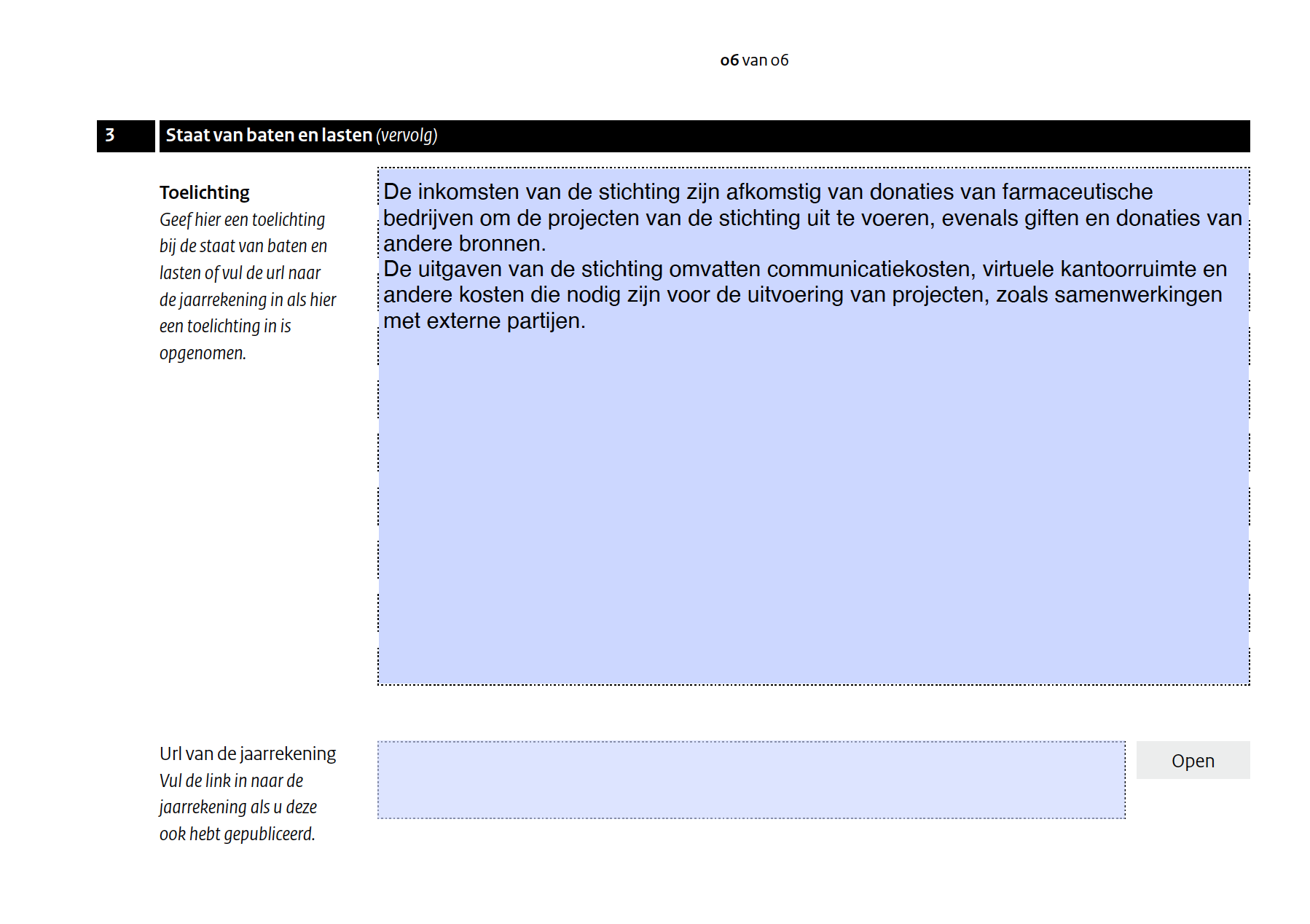 Notes Statement Income and Expenses